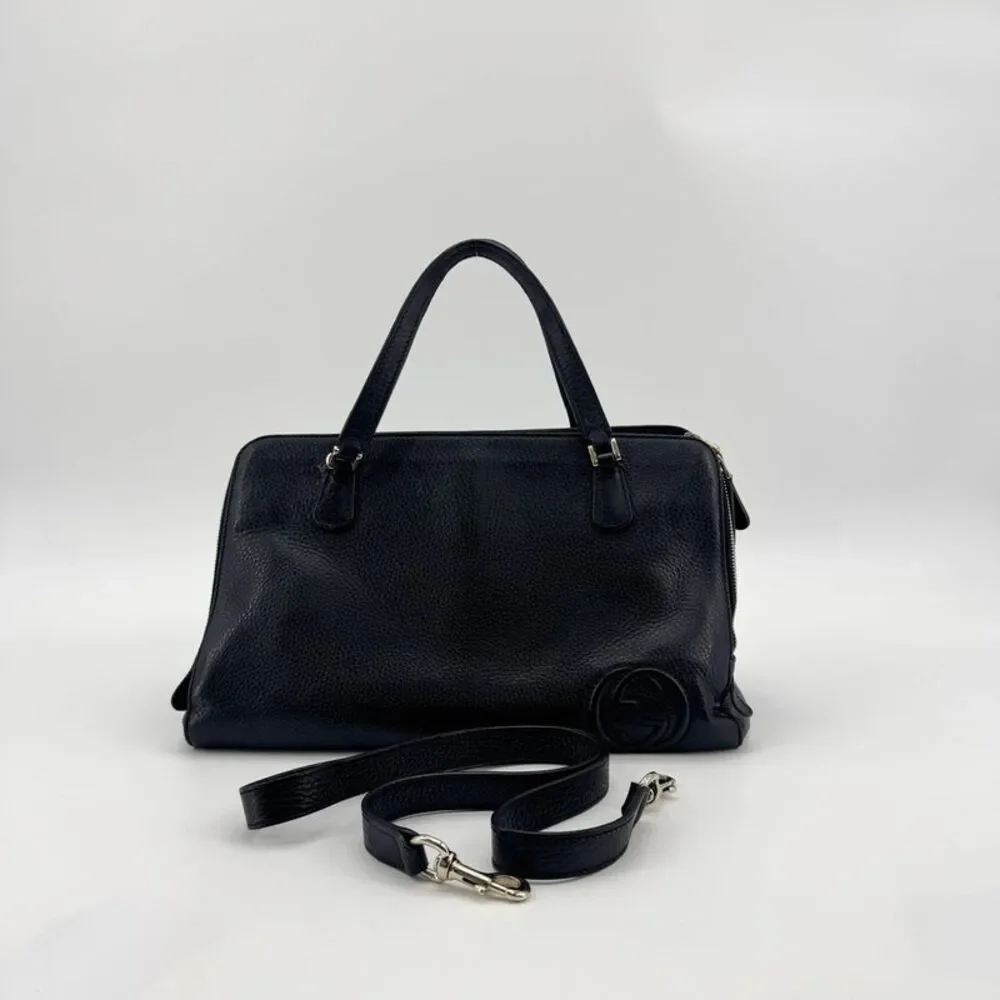 Gucci Soho Leather Top Handle Bag Black